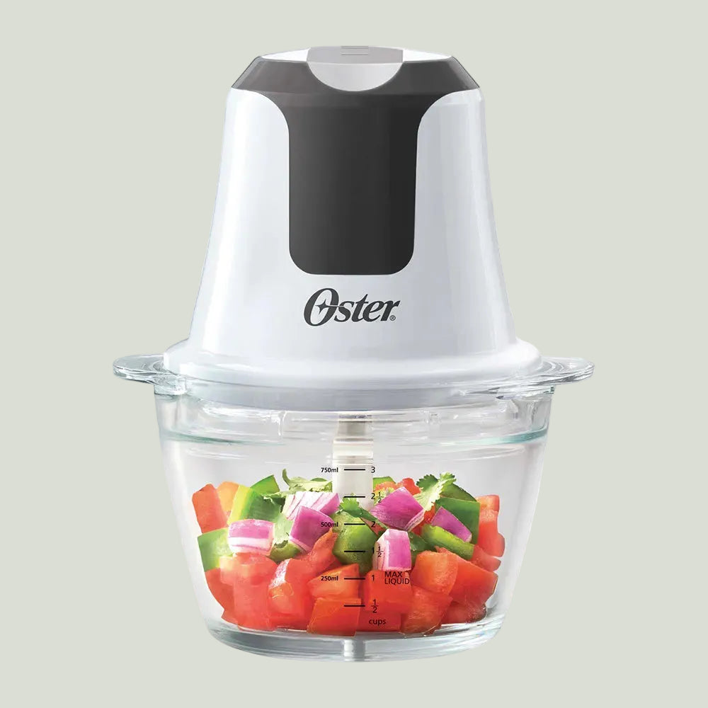 Mini picadora Oster® 3 tazas con tazón de vidrio FPSTFP3340