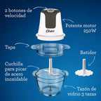 Mini picadora Oster® 3 tazas con tazón de vidrio FPSTFP3340