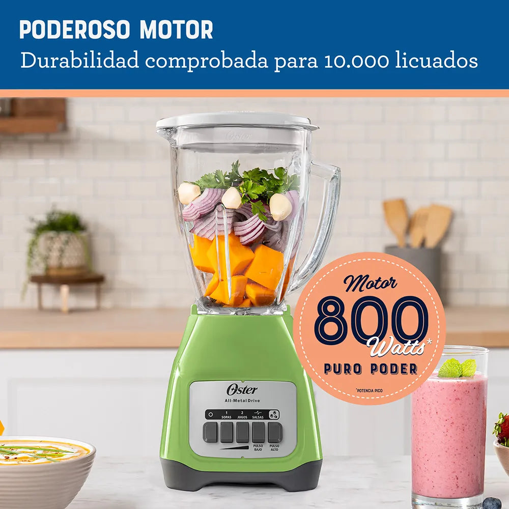 Licuadora Oster® 2 velocidades más pulso y vaso de vidrio BLSTKAGBPB