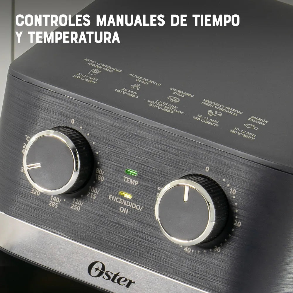 Freidora de aire manual Oster® de 4 litros, con recubrimiento DiamondForce, CKSTAF401MDF