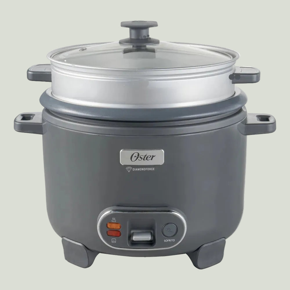 Oster Arrocera, 3 en 1, 12 Tazas de Capacidad, con Función de Sofrito, Vaporera, Recubrimiento Antiadherente Oster DiamondForce, CKSTRC12DFSKE