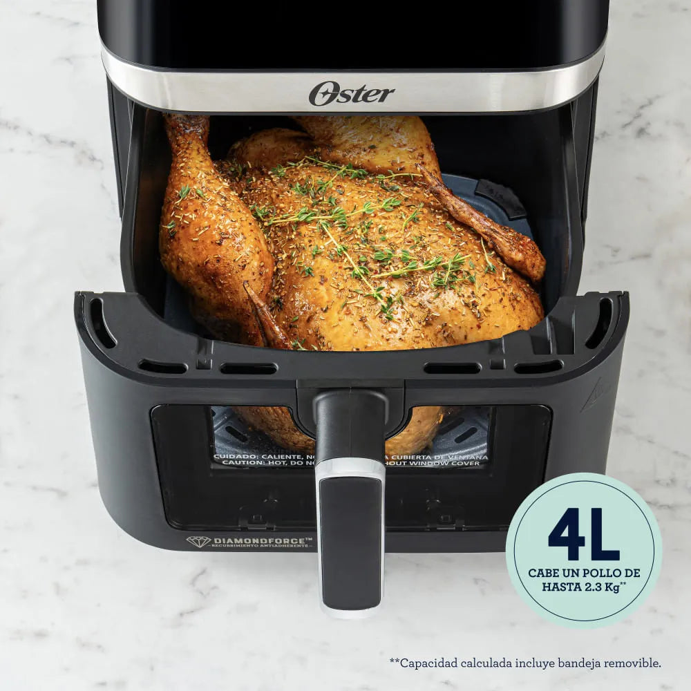 Freidora de aire digital Oster® con recubrimiento Oster® DiamondForce, 4L de capacidad, CKSTAF40WDDF