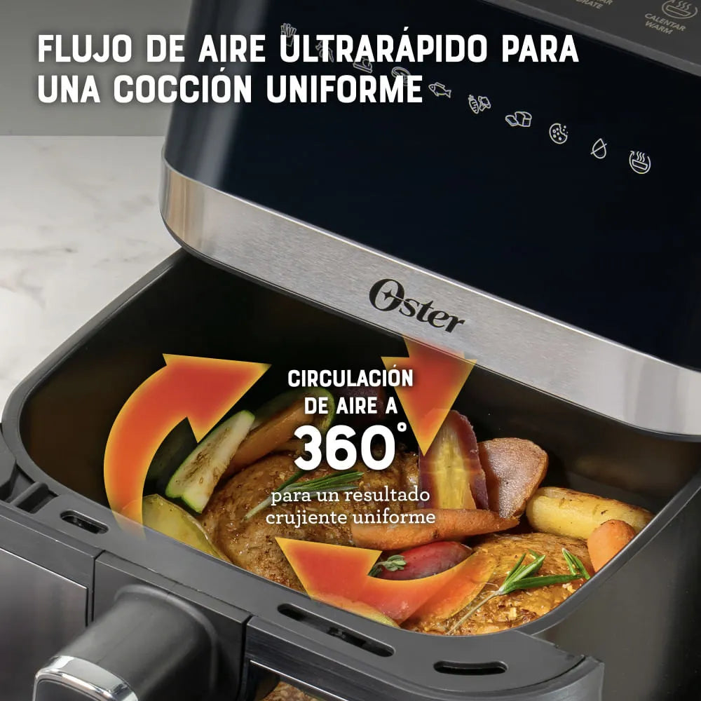 Freidora de aire digital Oster® con recubrimiento Oster® DiamondForce, 4L de capacidad, CKSTAF40WDDF