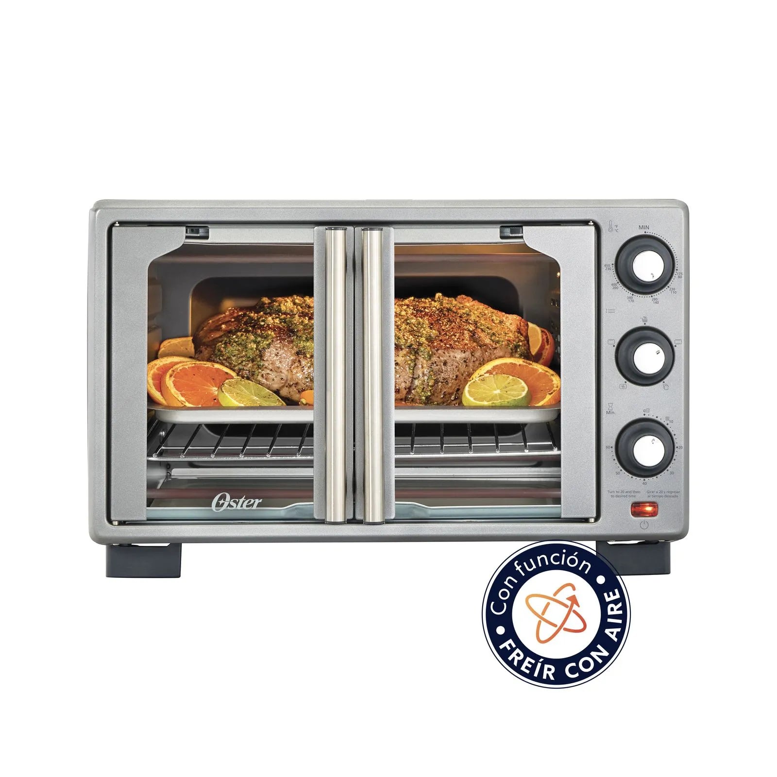 Horno con freidora de aire Oster® de 25 litros, puertas francesas, TSSTTV25FDMAFNS