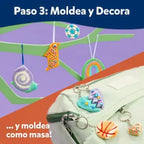 Elmer’s® Stretch N’ Create Kit de Masa, Crea tu propia masa, 3 Maneras de Jugar, Kit de Llaveros y Adornos, 18 Piezas