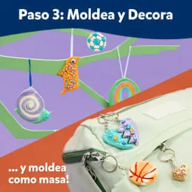 Elmer’s® Stretch N’ Create Kit de Masa, Crea tu propia masa, 3 Maneras de Jugar, Kit de Llaveros y Adornos, 18 Piezas